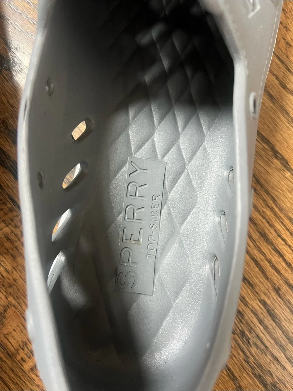 Sperry Men's Gray Slip-On Perforated Boat Shoes